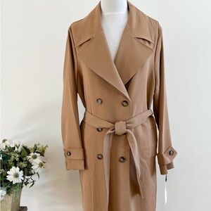 Bagatelle Women's Brown Double-Breasted Trench Coat EUC SZ 1X
